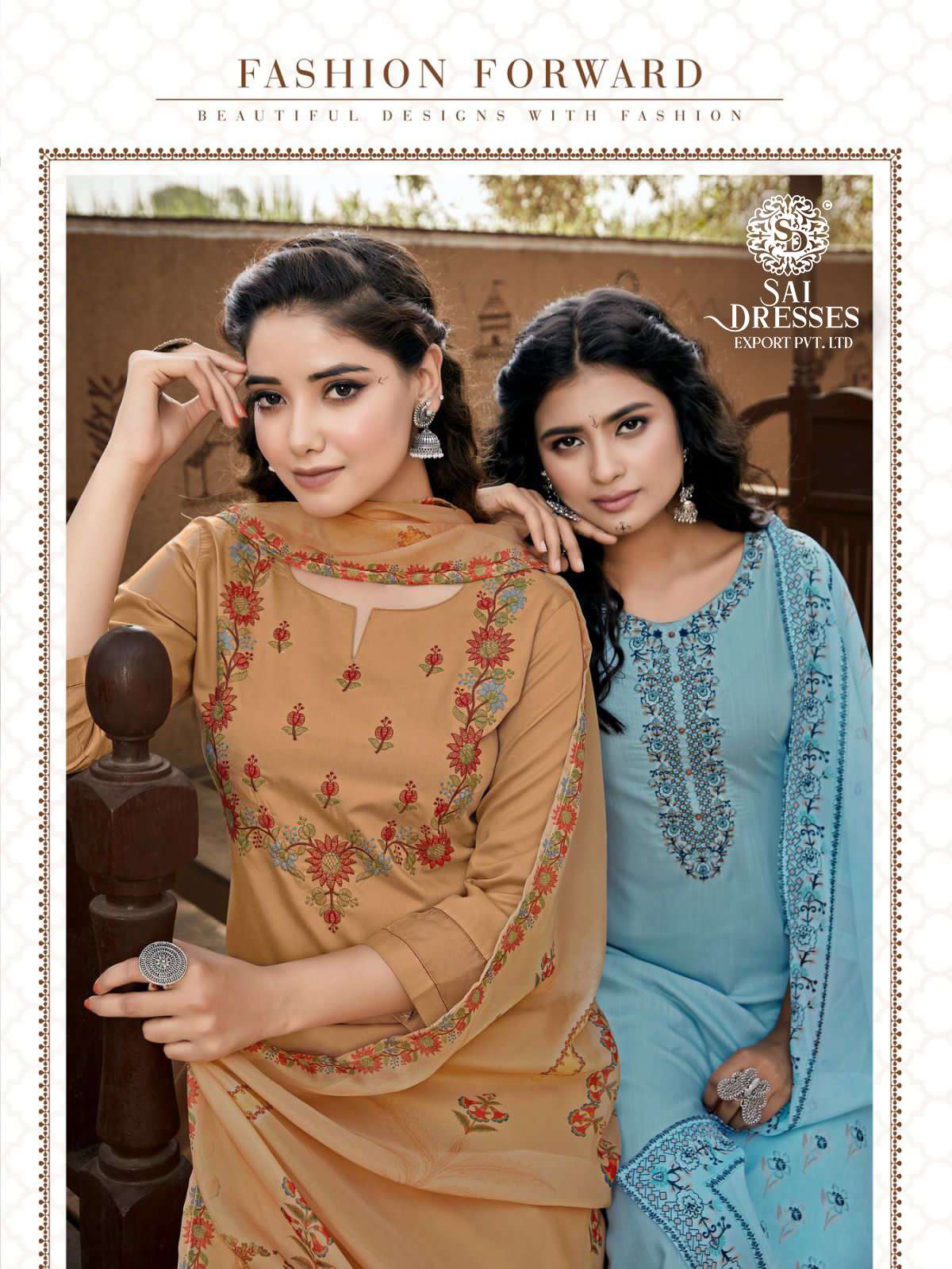 SAI DRESSES PRESENT SAFFRON READY TO FESTIVE WEAR PANT STYLE EMBROIDERED DESIGNER SUITS IN WHOLESALE RATE IN SURAT
