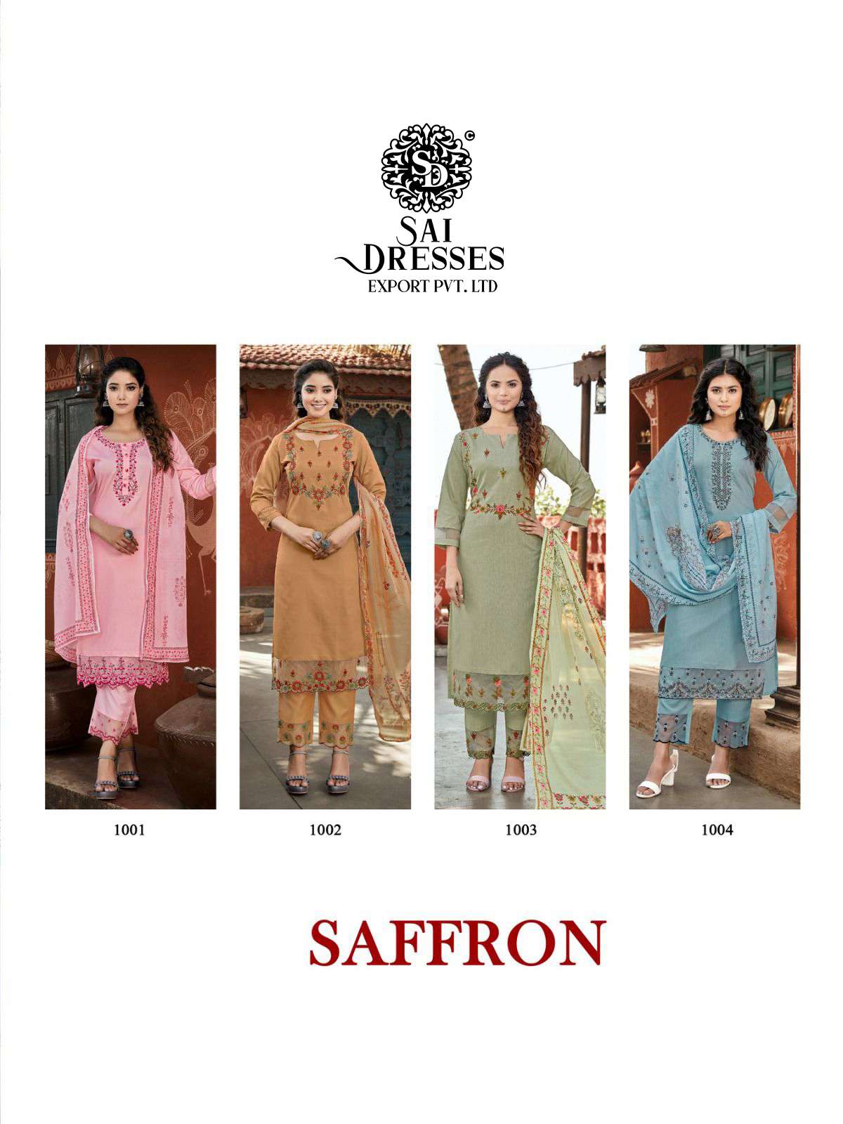 SAI DRESSES PRESENT SAFFRON READY TO FESTIVE WEAR PANT STYLE EMBROIDERED DESIGNER SUITS IN WHOLESALE RATE IN SURAT