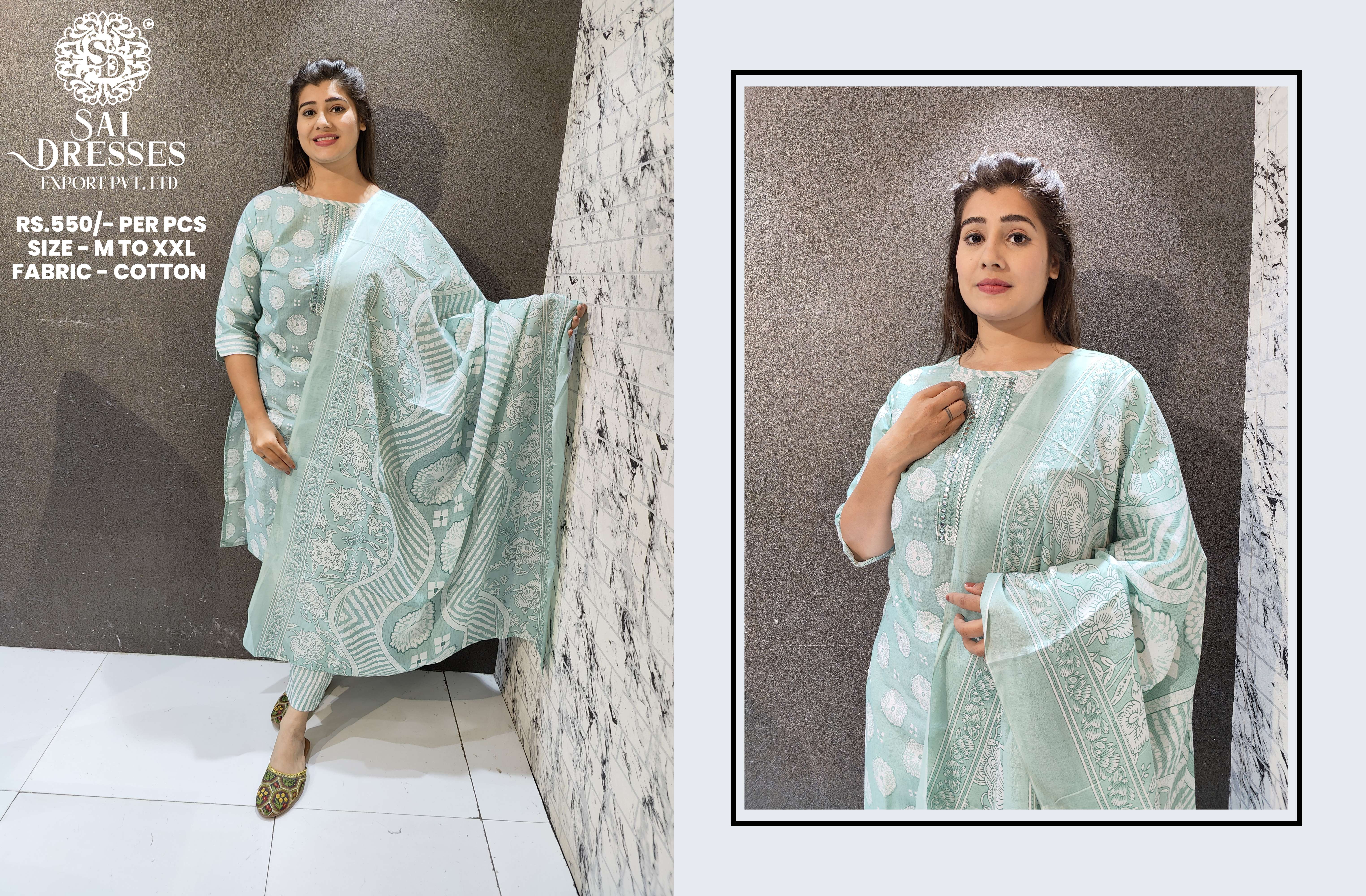 SAI DRESSES PRESENT D.NO 28 READY TO EXCLUSIVE DAILY WEAR PANT STYLE COTTON PRINTED COMBO SUITS IN WHOLESALE RATE IN SURAT