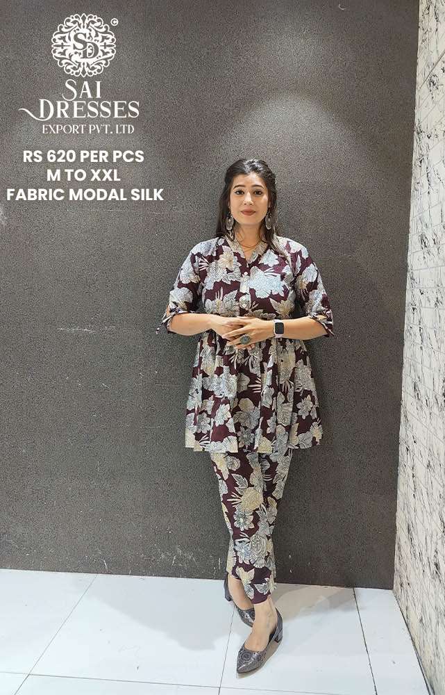 SAI DRESSES PRESENT D.NO 937 READY TO TRENDY WEAR PEPLUM STYLE FANCY CO-ORD SET COMBO COLLECTION IN WHOLESALE RATE IN SURAT