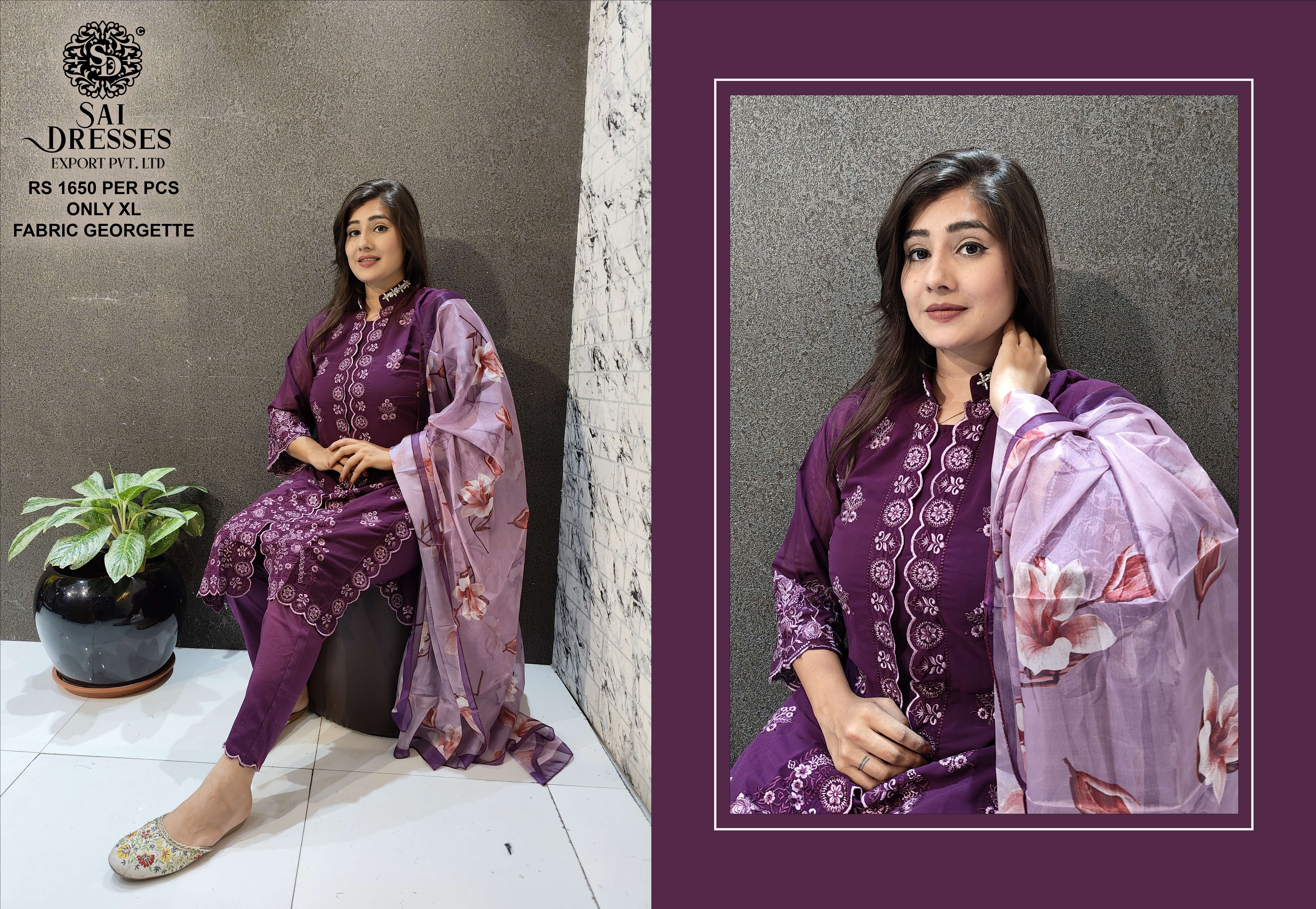 SAI DRESSES PRESENT D.NO SD1005 TO SD1008 READY TO EXCLUSIVE PARTY WEAR EMBROIDERED DESIGNER PAKISTANI 3 PIECE CONCEPT COMBO COLLECTION IN WHOLESALE RATE IN SURAT