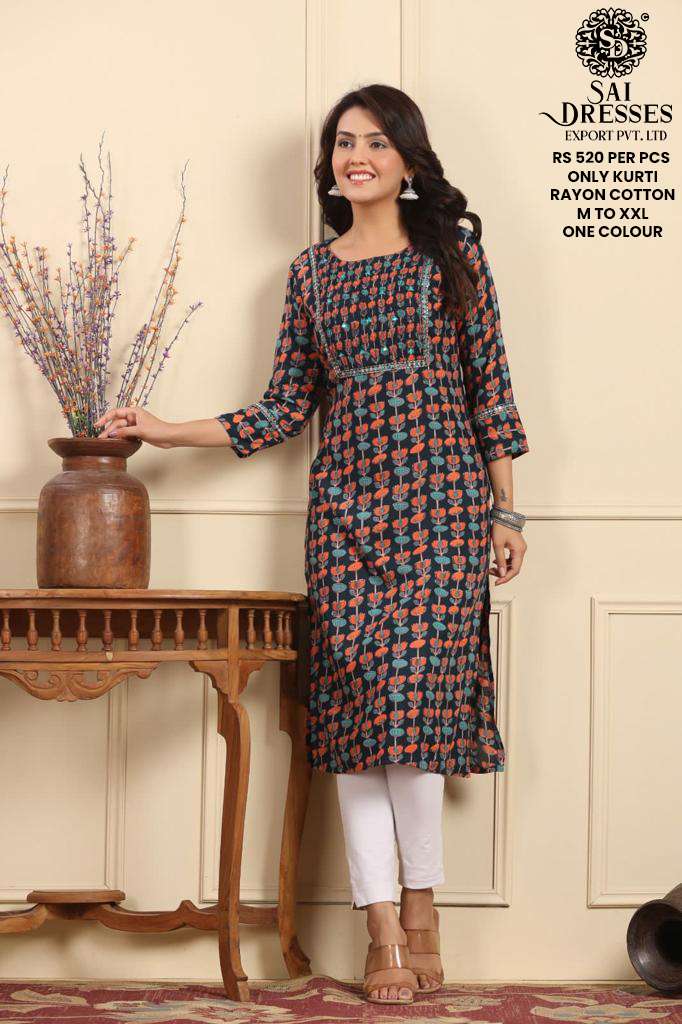 SAI DRESSES PRESENT D.NO SD35 READY TO EXCLUSIVE WEAR PRINTED KURTI COMBO COLLECTION IN WHOLESALE RATE IN SURAT