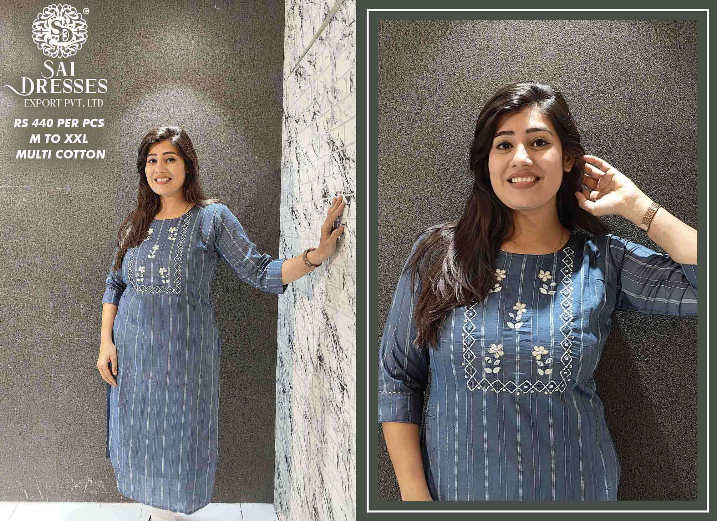SAI DRESSES PRESENT D.NO SD38 READY TO WEAR EXCLUSIVE HANDWORK KURTI COMBO COLLECTION IN WHOLESALE RATE IN SURAT