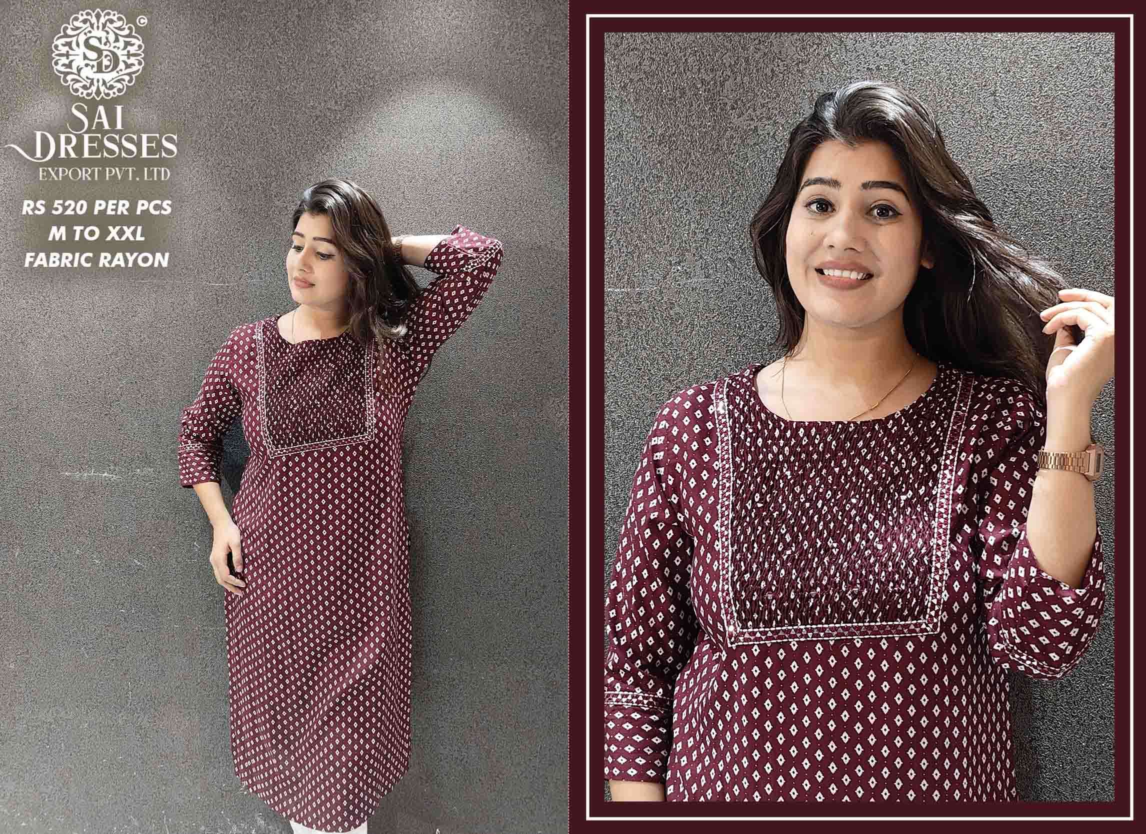 SAI DRESSES PRESENT D.NO SD40 READY TO WEAR PRINTED KURTI COMBO COLLECTION IN WHOLESALE RATE IN SURAT