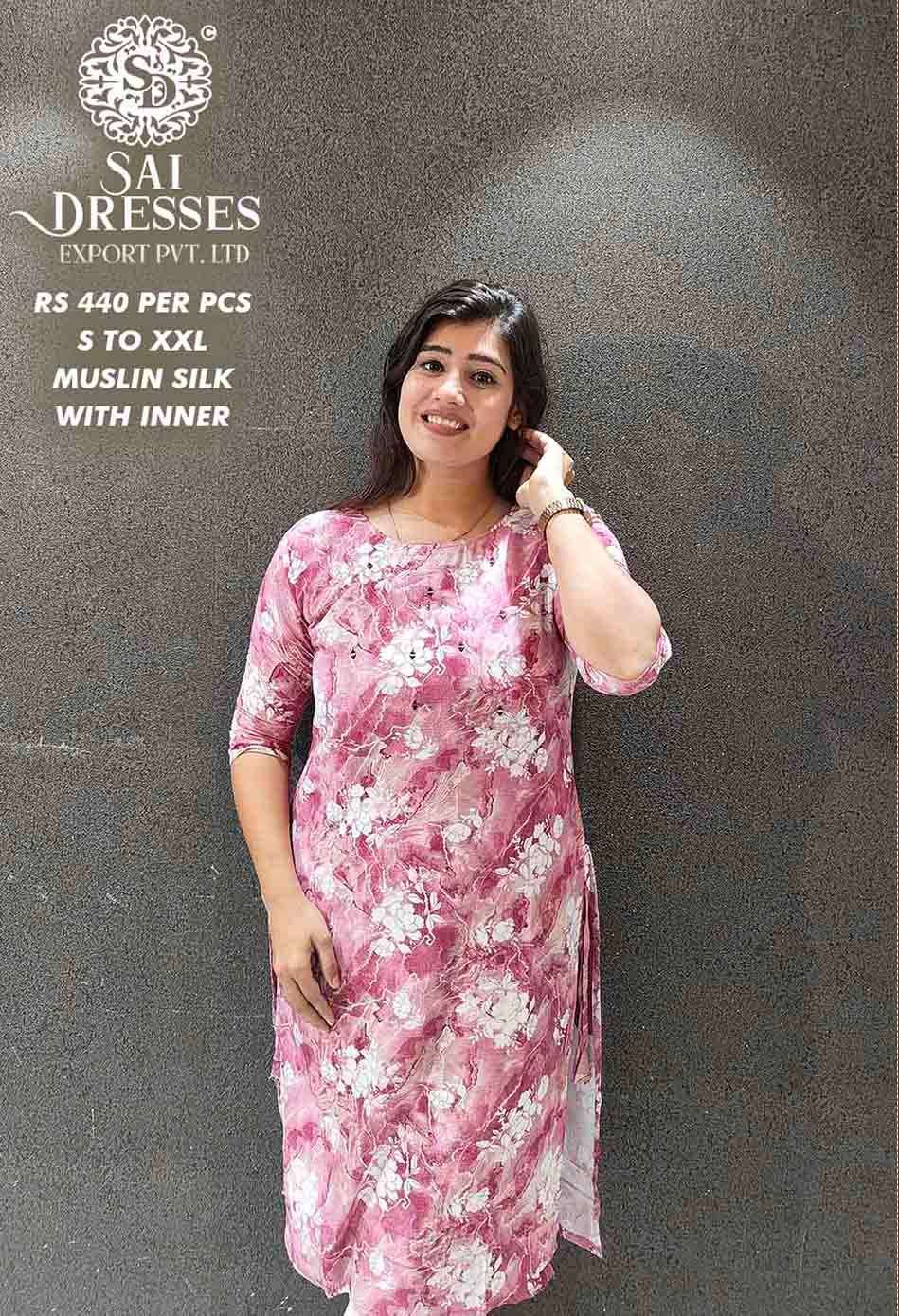 SAI DRESSES PRESENT D.NO SD48 READY TO WEAR DIGITAL PRINTED KURTI COMBO COLLECTION IN WHOLESALE RATE IN SURAT