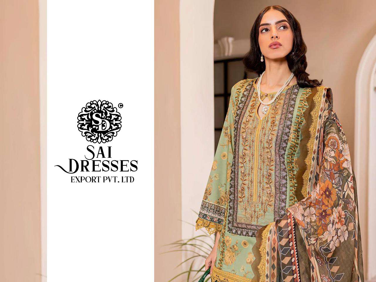 SAI DRESSES PRESENT FIRDOUS AYZAL PURE COTTON HEAVY PATCH EMBROIDERED PAKISTANI SALWAR SUITS IN WHOLESALE RATE IN SURAT