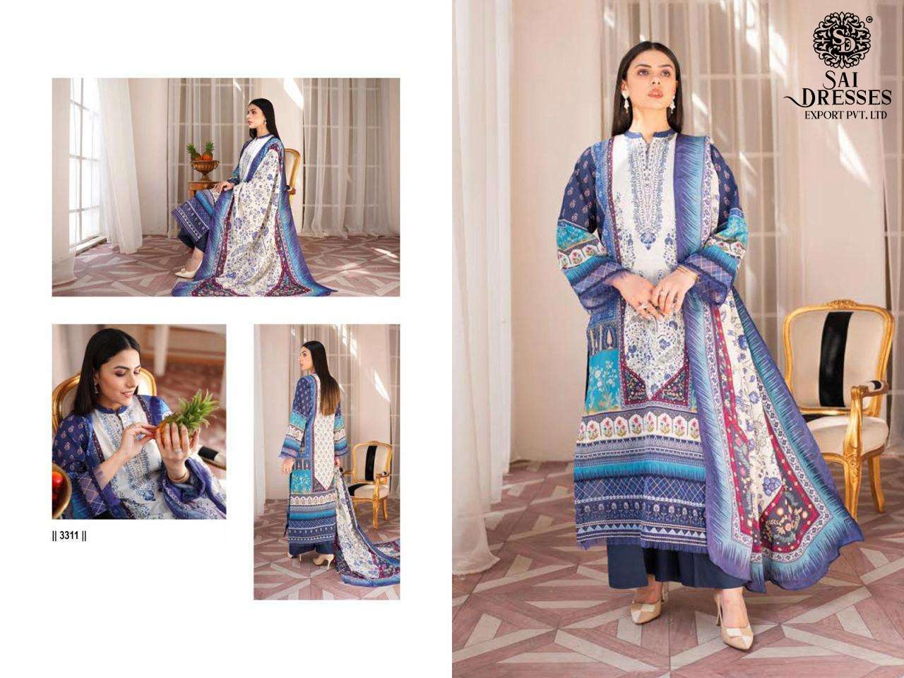 SAI DRESSES PRESENT FIRDOUS MORJA PURE COTTON SELF EMBROIDERED PAKISTANI DESIGNER SUITS IN WHOLESALE RATE IN SURAT