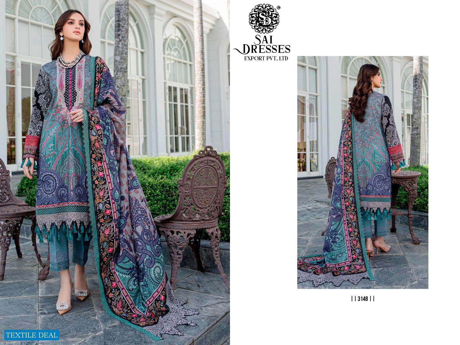 SAI DRESSES PRESENT FIRDOUS QUEENS COURT VOL 4 PURE COTTON EMBROIDERED PAKISTANI SALWAR SUITS IN WHOLESALE RATE IN SURAT