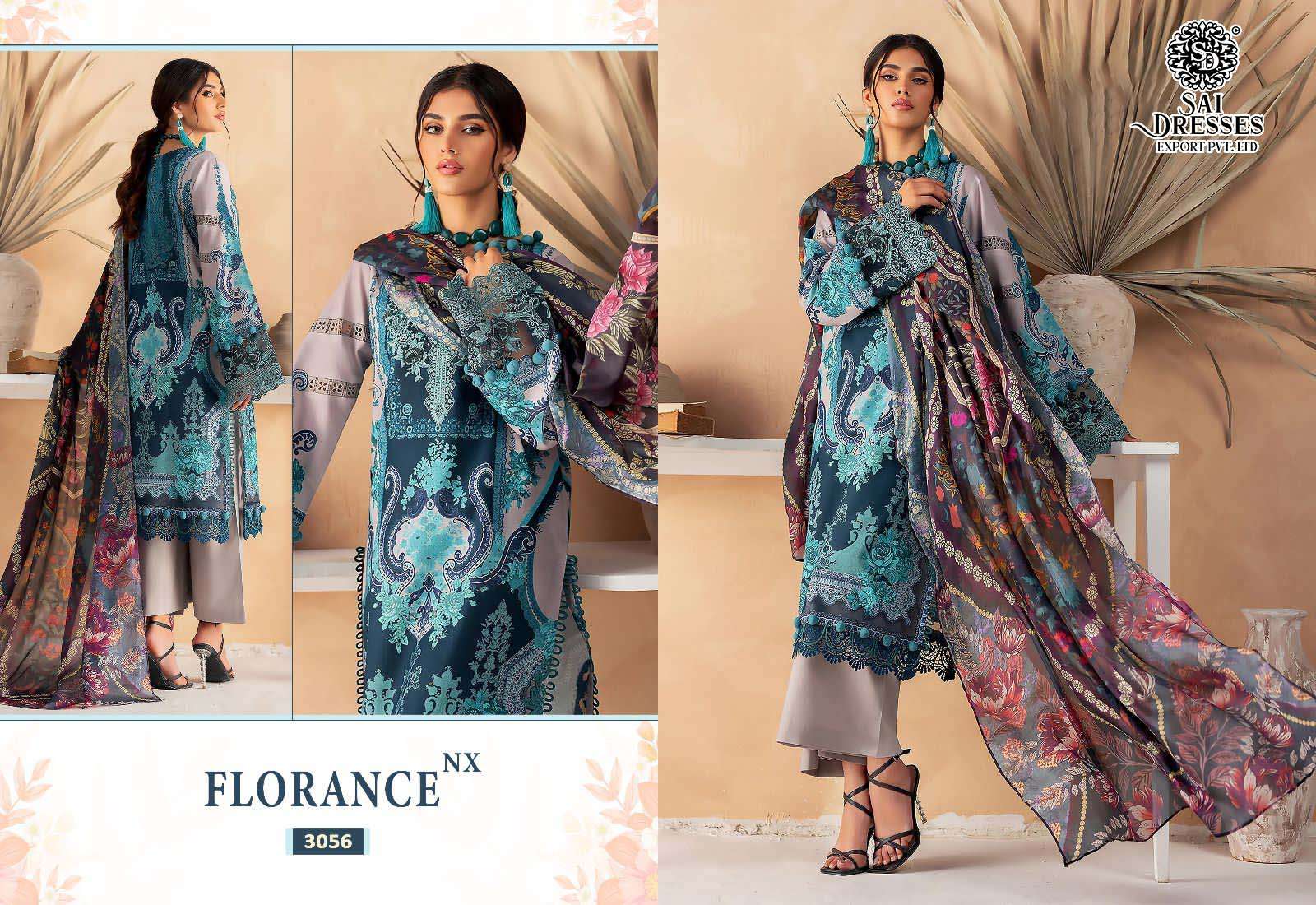 SAI DRESSES PRESENT FLORANCE NX PURE COTTON HEAVY PATCH EMBROIDERED PAKISTANI DESIGNER SUITS IN WHOLESALE RATE IN SURAT