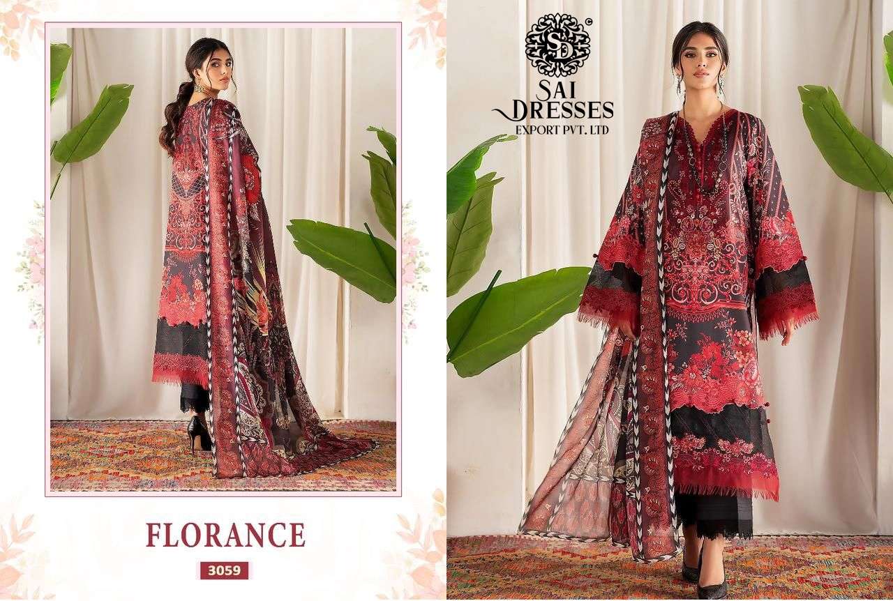 SAI DRESSES PRESENT FLORANCE PURE COTTON HEAVY PATCH EMBROIDERED PAKISTANI DESIGNER SUITS IN WHOLESALE RATE IN SURAT
