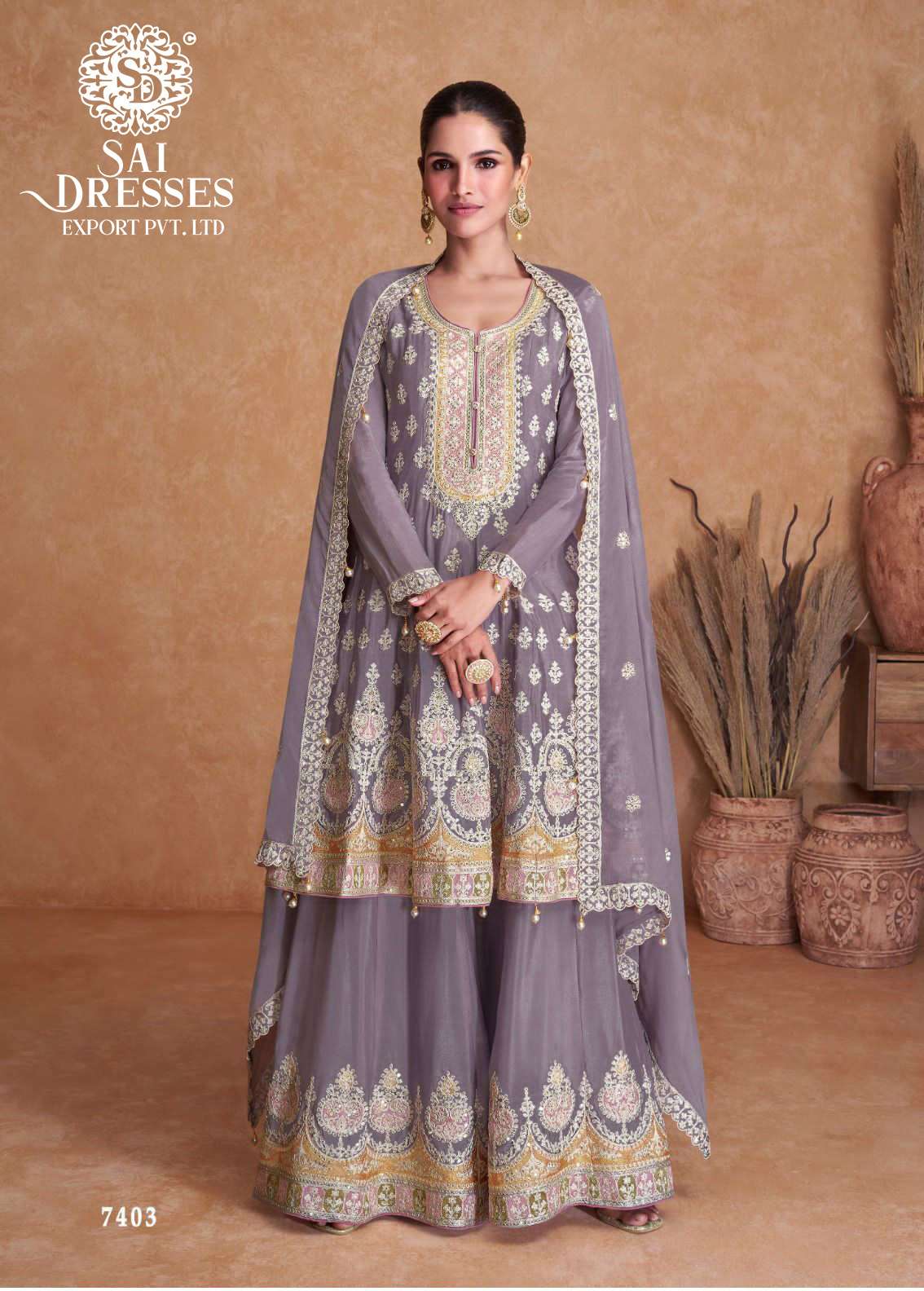 SAI DRESSES PRESENT FLORY READYMADE FESTIVE WEAR SHARARA STYLE DESIGNER SUITS IN WHOLESALE RATE IN SURAT