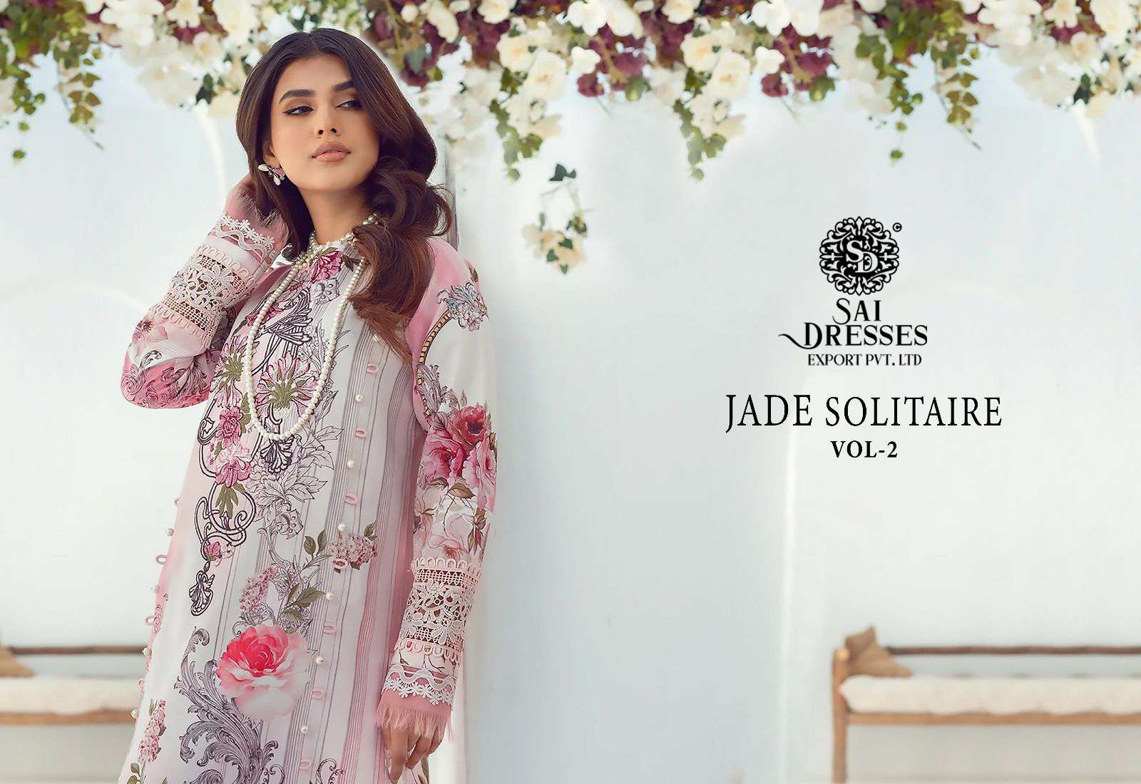 SAI DRESSES PRESENT JADE SOLITAIRE VOL 2 PURE COTTON PATCH EMBROIDERED PAKISTANI SALWAR SUITS IN WHOLESALE RATE IN SURAT