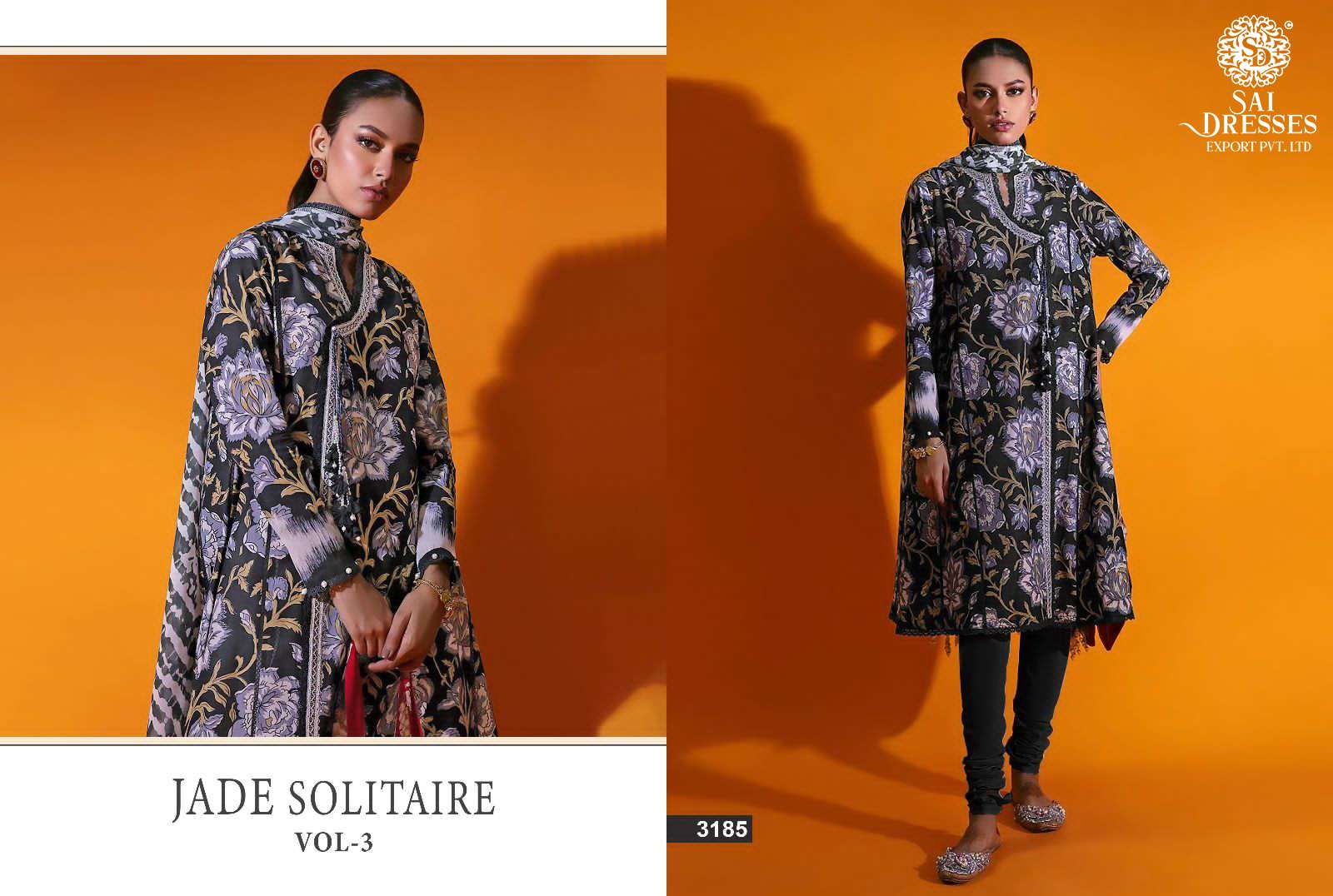 SAI DRESSES PRESENT JADE SOLITAIRE VOL 3 PURE COTTON PATCH EMBROIDERED PAKISTANI SALWAR SUITS IN WHOLESALE RATE IN SURAT