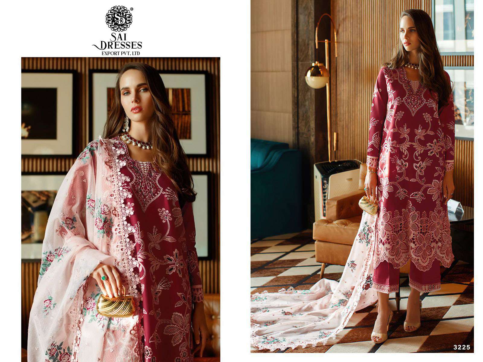 SAI DRESSES PRESENT MUSHQ LUXURY LAWN 23-2 SEMI STITCHED SELF EMBROIDERED DESIGNER PAKISTANI SALWAR SUITS IN WHOLESALE RATE IN SURAT