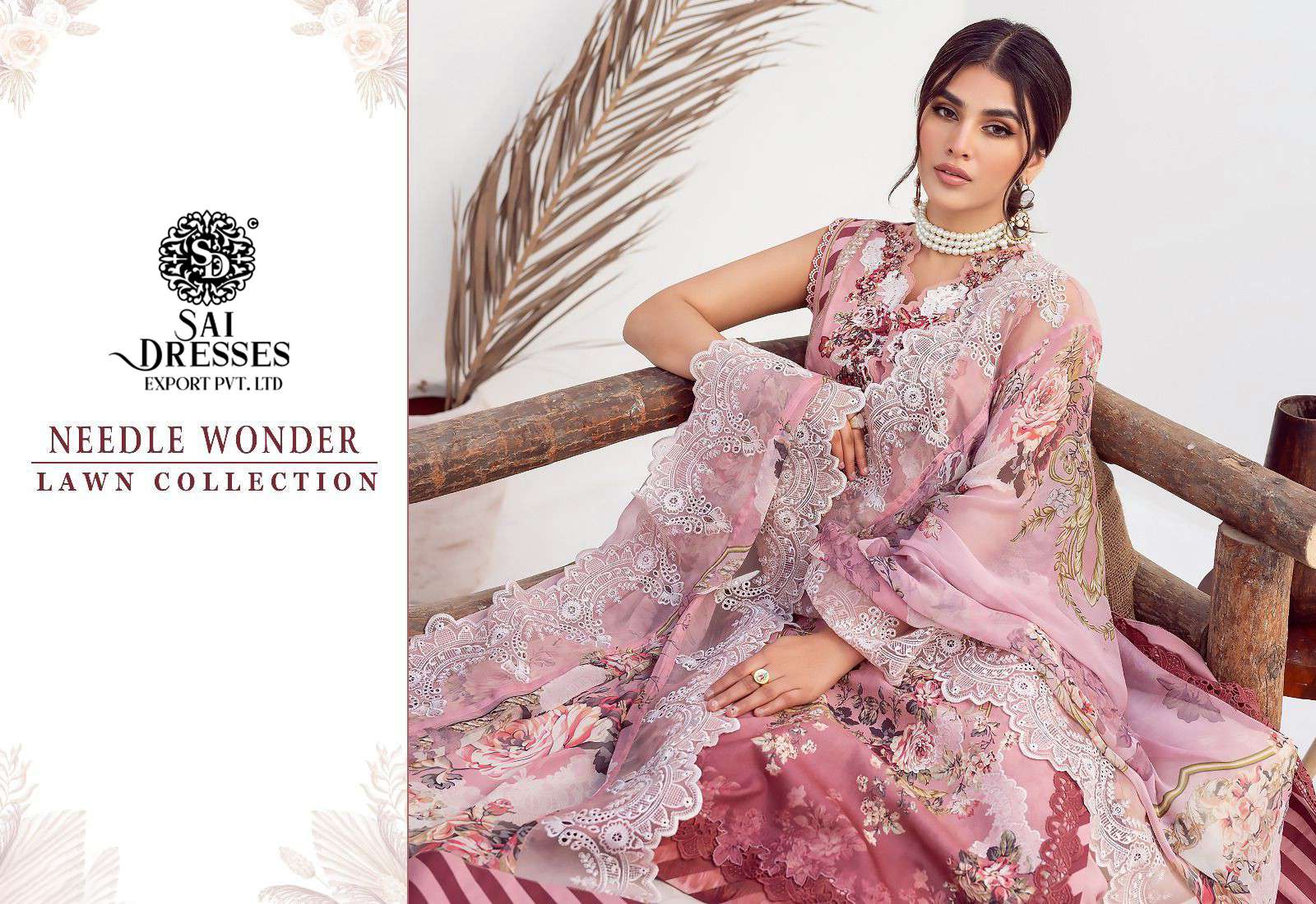 SAI DRESSES PRESENT NEEDLE WONDER LAWN COLLECTION PARTY WEAR PURE COTTON PATCH EMBROIDERED BEAUTIFUL PAKISTANI DESIGNER SALWAR SUITS IN WHOLESALE RATE IN SURAT