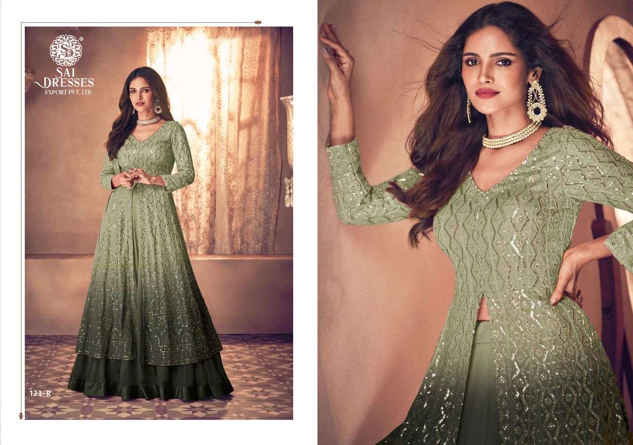 SAI DRESSES PRESENT NOOR PLATINUM SHADED NEW COLOUR READYMADE WEDDING WEAR DESIGNER SUITS IN WHOLESALE RATE IN SURAT
