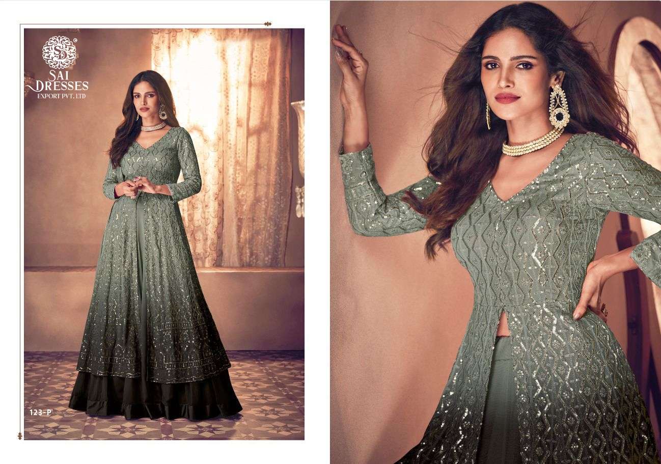 SAI DRESSES PRESENT NOOR PLATINUM SHADED NEW COLOUR READYMADE WEDDING WEAR DESIGNER SUITS IN WHOLESALE RATE IN SURAT