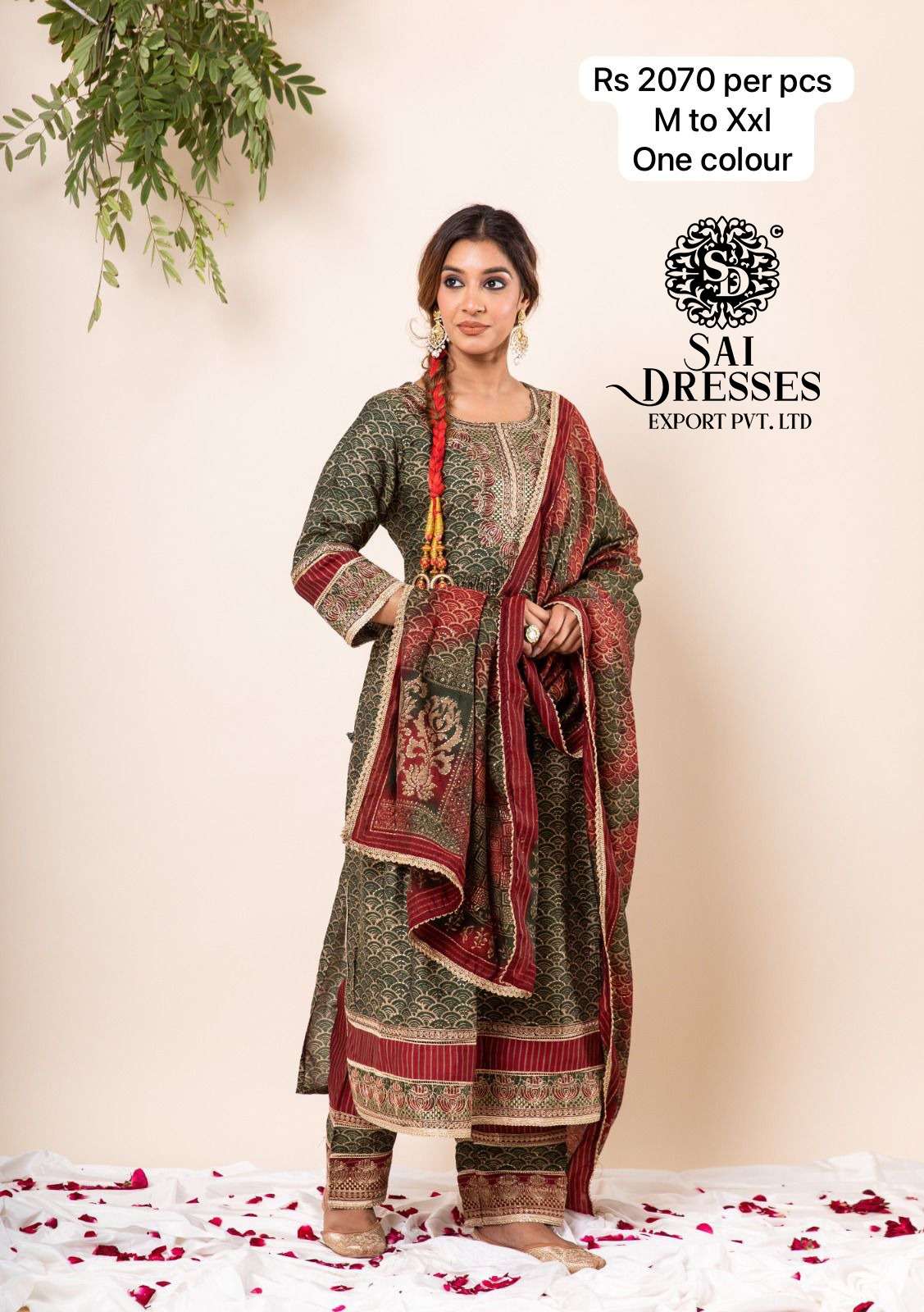 SAI DRESSES PRESENT READY TO ETHNIC WEAR NAIRA CUT PANT STYLE DESIGNER 3 PIECE COMBO SUITS IN WHOLESALE RATE IN SURAT