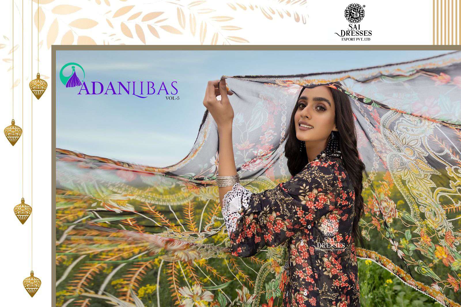 SAI DRESSES PRESENT ADANLIBAS VOL 5 EXCLUSIVE WEAR EMBROIDERED FANCY PAKISTANI SALWAR SUITS IN WHOLESALE RATE IN SURAT