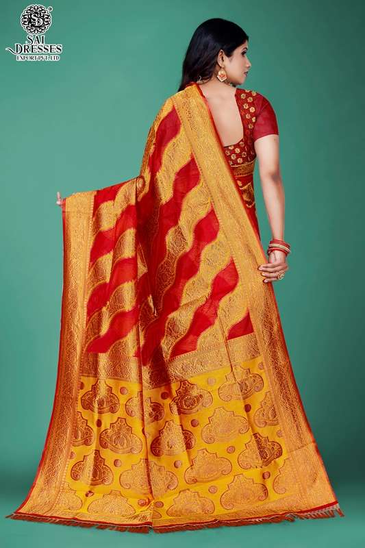 SAI DRESSES PRESENT BHOOMI VOL 1 READY TO WEAR BANARASI ORGENZA SAREE IN WHOLESALE RATE IN SURAT