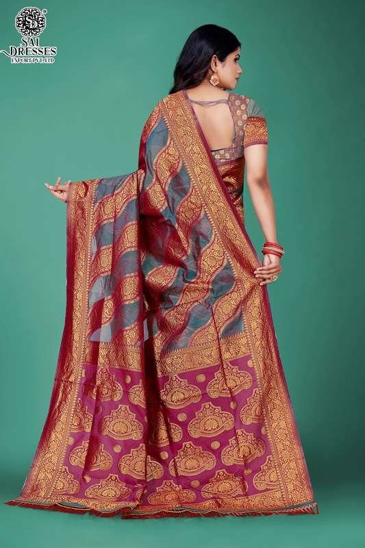 SAI DRESSES PRESENT BHOOMI VOL 1 READY TO WEAR BANARASI ORGENZA SAREE IN WHOLESALE RATE IN SURAT