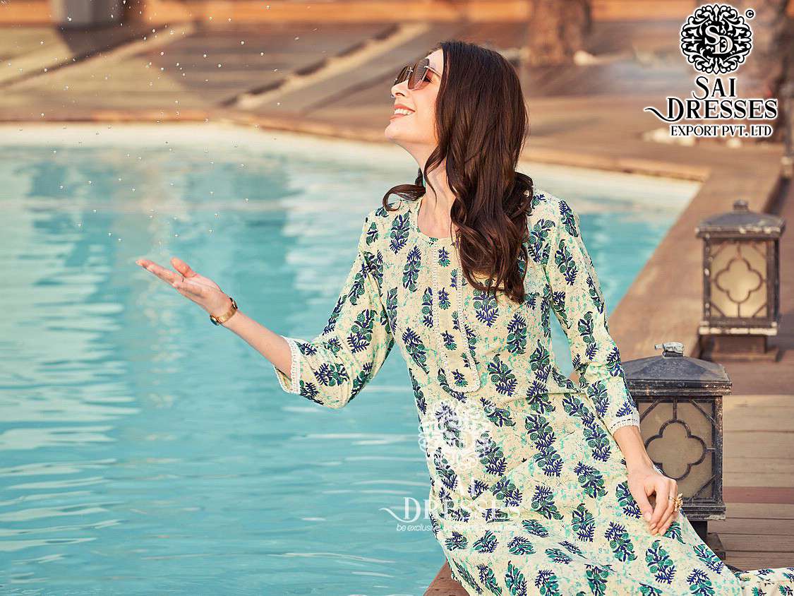 SAI DRESSES PRESENT COTTON CANDY VOL 1 READY TO DAILY WEAR PURE COTTON PRINTED KURTI WITH PANT IN WHOLESALE RATE IN SURAT