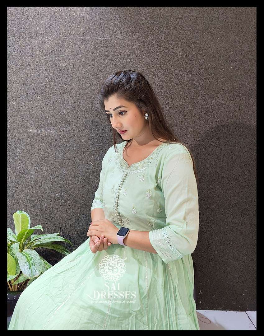 SAI DRESSES PRESENT D.NO 452 READY TO FESTIVE WEAR LONG GOWN STYLE DESIGNER KURTI COMBO COLLECTION IN WHOLESALE RATE IN SURAT