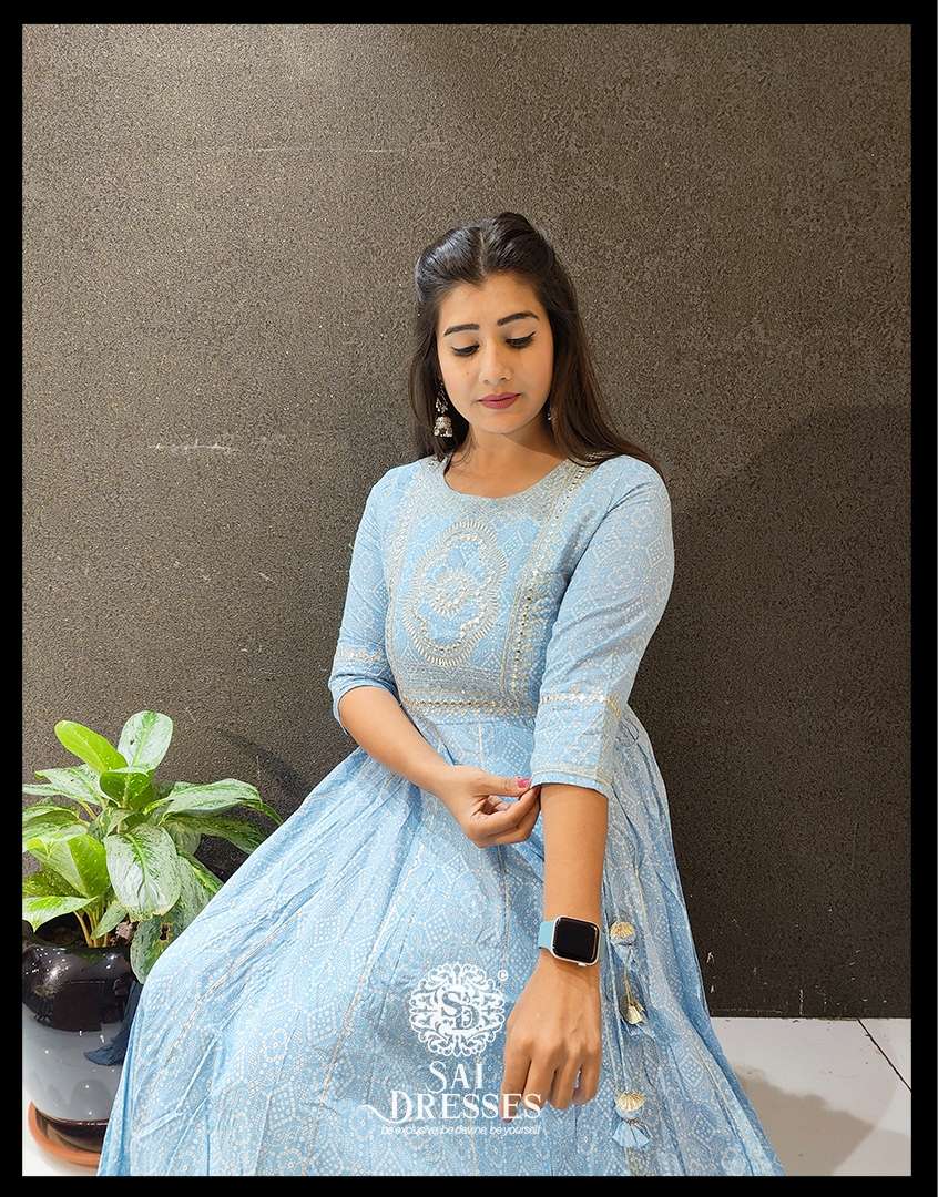 SAI DRESSES PRESENT D.NO 477 READY TO FESTIVE WEAR LONG GOWN STYLE DESIGNER KURTI COMBO COLLECTION IN WHOLESALE RATE IN SURAT