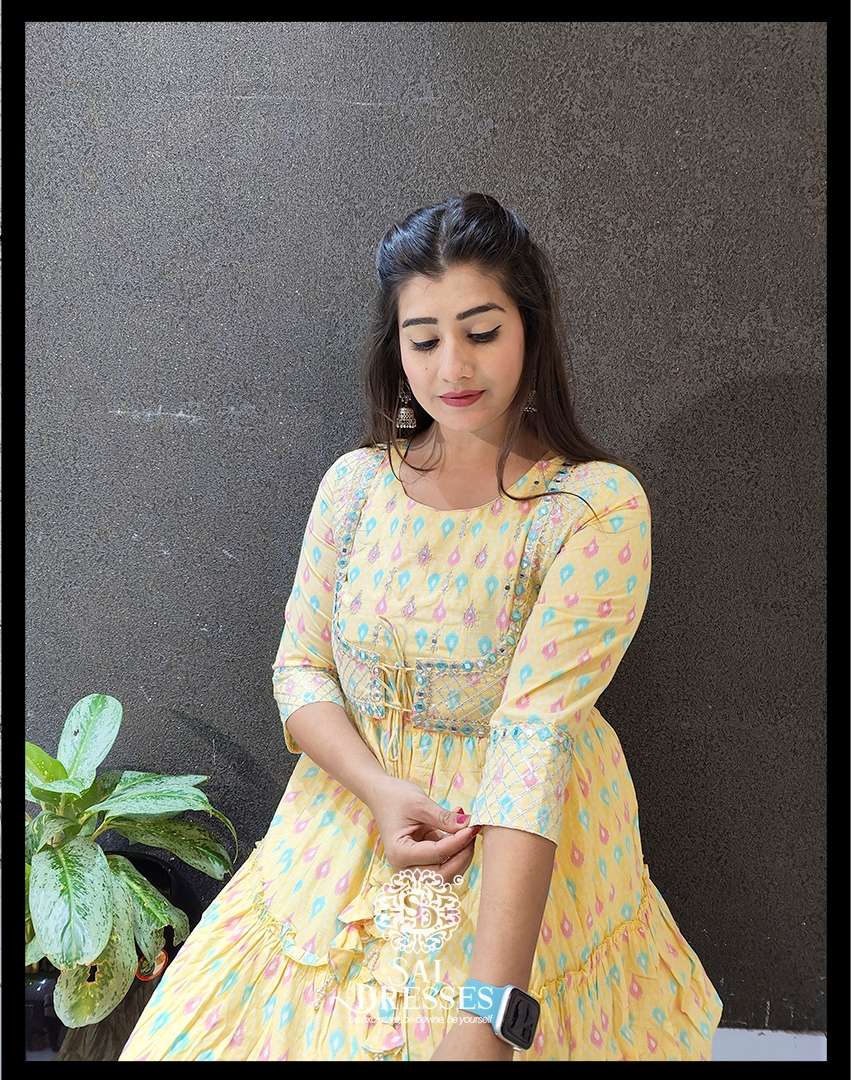 SAI DRESSES PRESENT D.NO 481 READY TO FESTIVE WEAR LONG GOWN STYLE DESIGNER KURTI COMBO COLLECTION IN WHOLESALE RATE IN SURAT