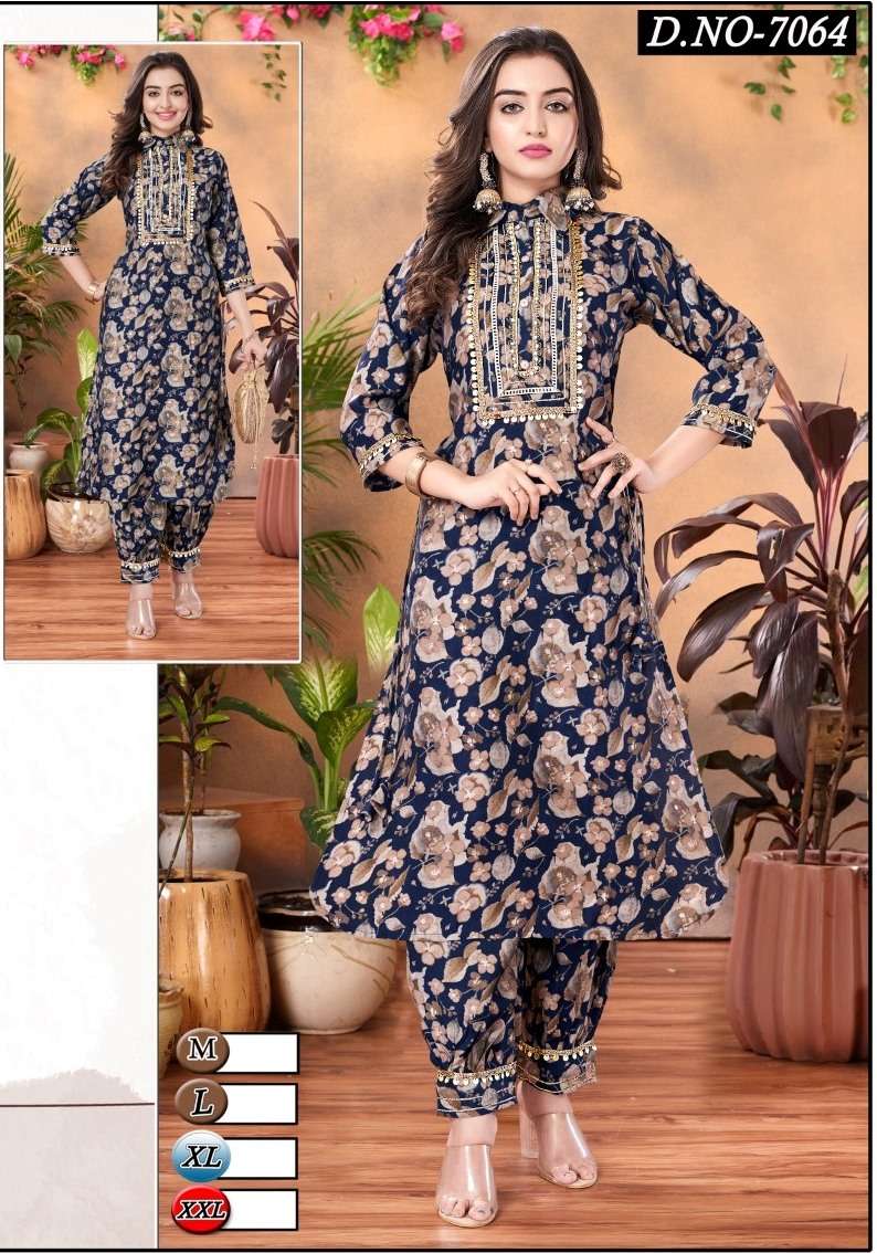 Flared Cotton Ladies Afghani Suit, Stitched, Black at Rs 1150 in Surat