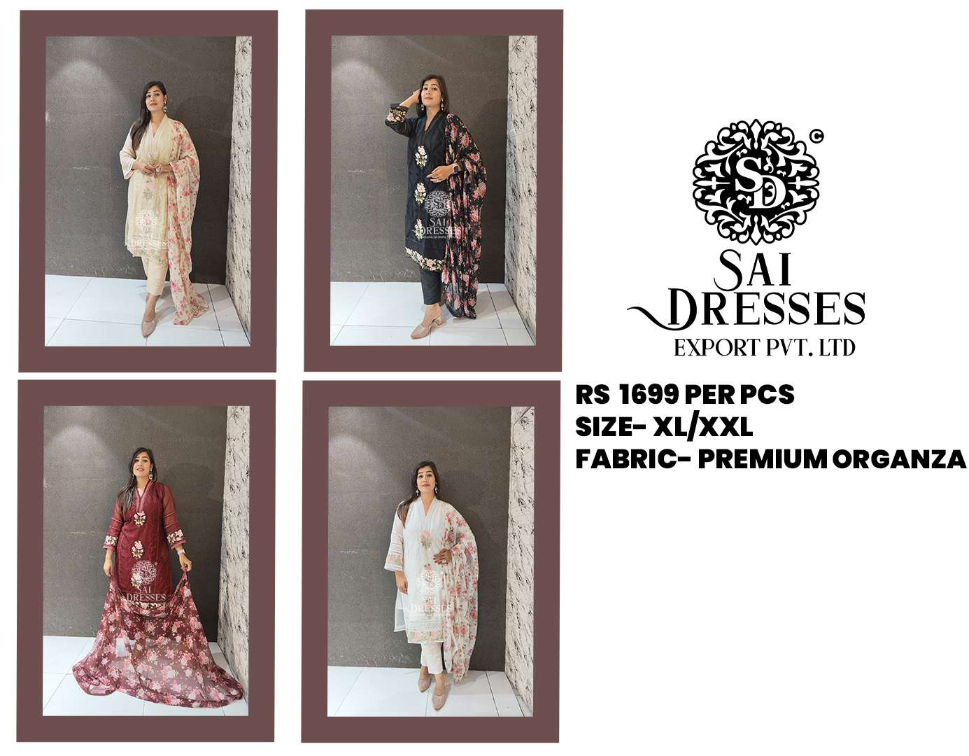SAI DRESSES PRESENT D.NO SD1028 TO SD1031 READY TO EXCLUSIVE FANCY WEAR DESIGNER PAKISTANI 3 PIECE CONCEPT COMBO COLLECTION IN WHOLESALE RATE IN SURAT