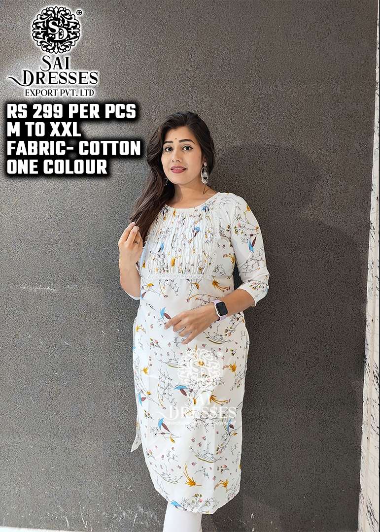 SAI DRESSES PRESENT D.NO SD61 READY TO DAILY WEAR COTTON PRINTED KURTI COMBO COLLECTION IN WHOLESALE RATE IN SURAT