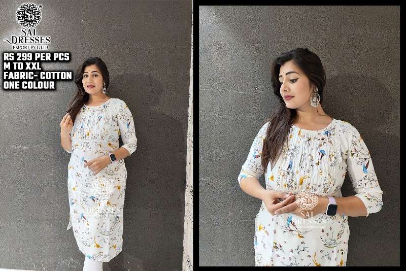 SAI DRESSES PRESENT D.NO SD61 READY TO DAILY WEAR COTTON PRINTED KURTI COMBO COLLECTION IN WHOLESALE RATE IN SURAT
