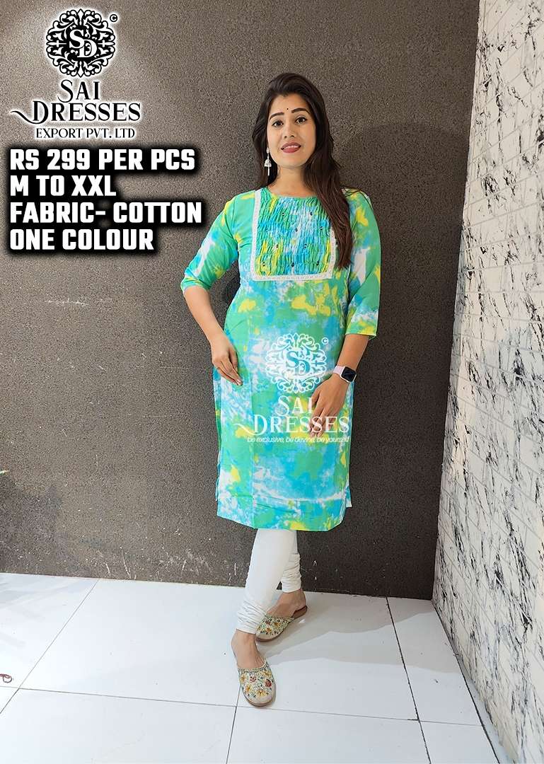 SAI DRESSES PRESENT D.NO SD67 READY TO DAILY WEAR COTTON PRINTED KURTI COMBO COLLECTION IN WHOLESALE RATE IN SURAT