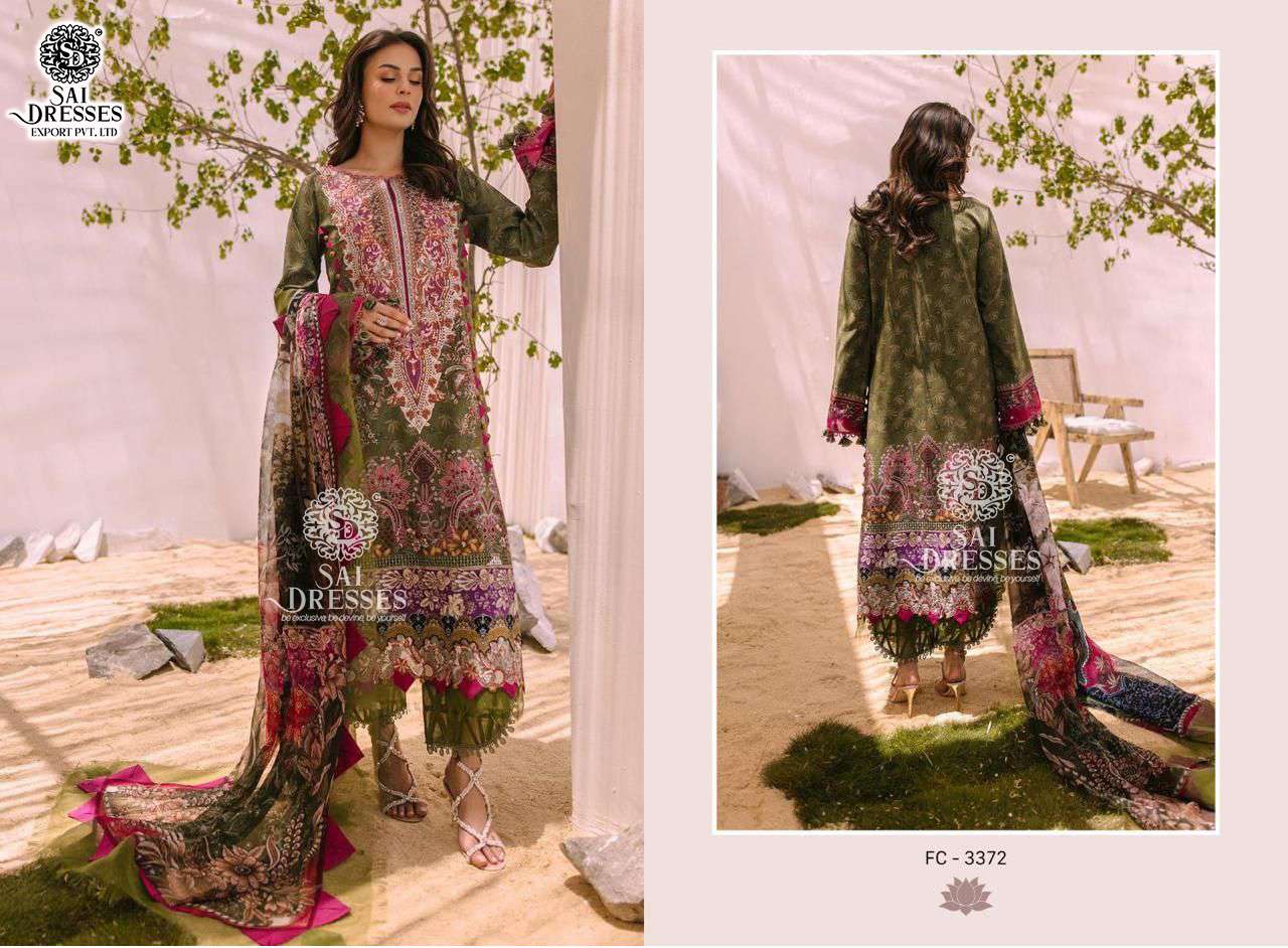 SAI DRESSES PRESENT FIRDOUS CLASSIC LAWN 23 PURE COTTON HEAVY PATCH EMBROIDERED PAKISTANI DESIGNER SALWAR SUITS IN WHOLESALE RATE IN SURAT