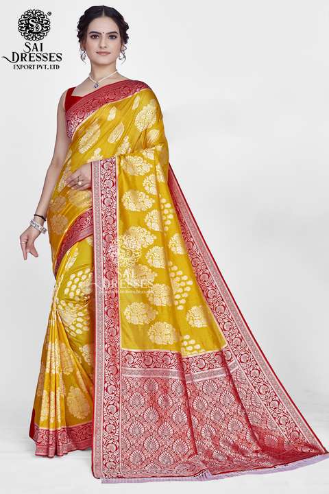 SAI DRESSES PRESENT PLATINUM SILK  READY TO WEAR PURE BANARASI SILK SAREE IN WHOLESALE RATE IN SURAT