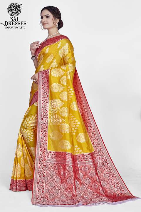 SAI DRESSES PRESENT PLATINUM SILK  READY TO WEAR PURE BANARASI SILK SAREE IN WHOLESALE RATE IN SURAT