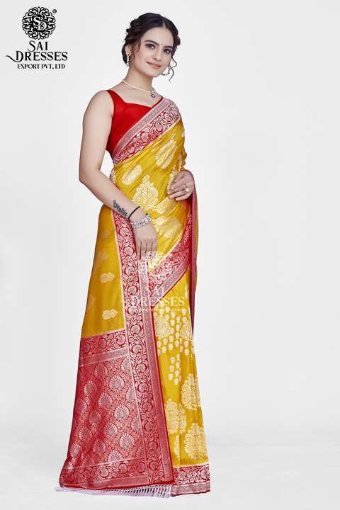 SAI DRESSES PRESENT PLATINUM SILK  READY TO WEAR PURE BANARASI SILK SAREE IN WHOLESALE RATE IN SURAT