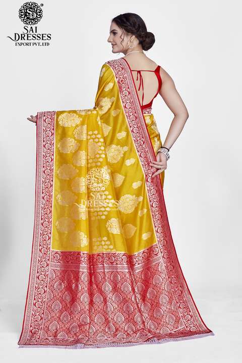 SAI DRESSES PRESENT PLATINUM SILK  READY TO WEAR PURE BANARASI SILK SAREE IN WHOLESALE RATE IN SURAT