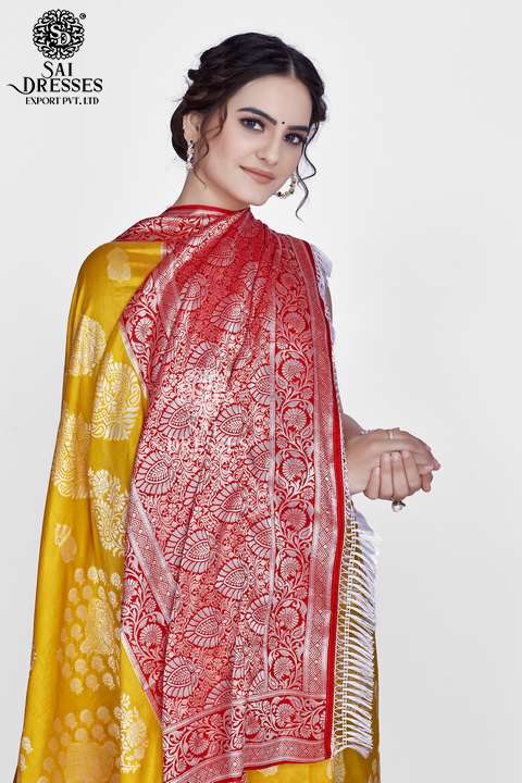 SAI DRESSES PRESENT PLATINUM SILK  READY TO WEAR PURE BANARASI SILK SAREE IN WHOLESALE RATE IN SURAT