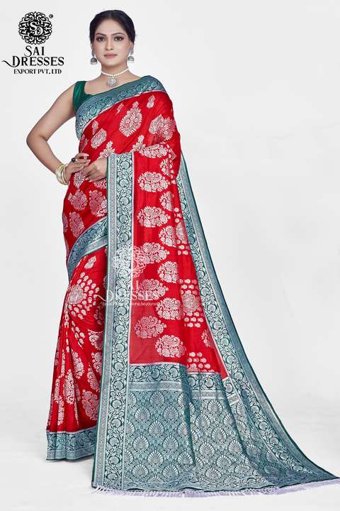 SAI DRESSES PRESENT PLATINUM SILK  READY TO WEAR PURE BANARASI SILK SAREE IN WHOLESALE RATE IN SURAT