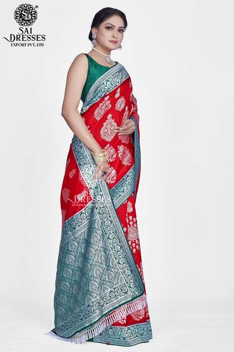 SAI DRESSES PRESENT PLATINUM SILK  READY TO WEAR PURE BANARASI SILK SAREE IN WHOLESALE RATE IN SURAT