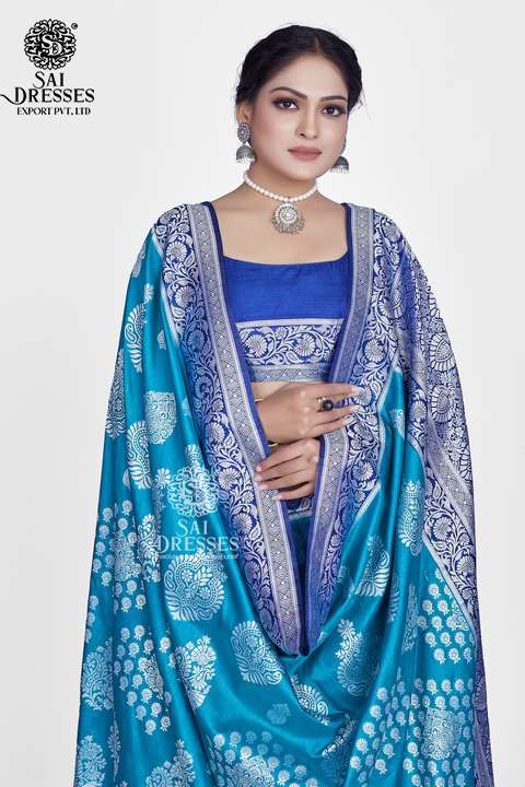 SAI DRESSES PRESENT PLATINUM SILK  READY TO WEAR PURE BANARASI SILK SAREE IN WHOLESALE RATE IN SURAT