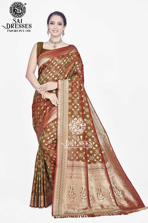 SAI DRESSES PRESENT RANGOLI READY TO ETHNIC WEAR PURE ZARI WOVEN BANARASI SAREE IN WHOLESALE RATE IN SURAT