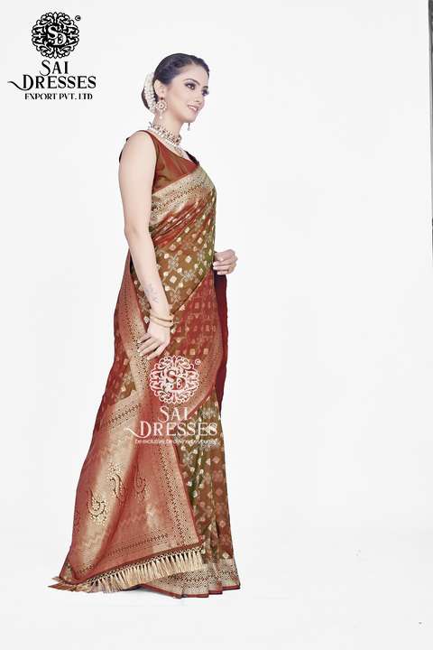 SAI DRESSES PRESENT RANGOLI READY TO ETHNIC WEAR PURE ZARI WOVEN BANARASI SAREE IN WHOLESALE RATE IN SURAT