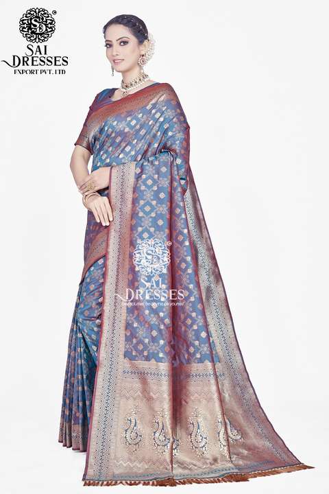 SAI DRESSES PRESENT RANGOLI READY TO ETHNIC WEAR PURE ZARI WOVEN BANARASI SAREE IN WHOLESALE RATE IN SURAT