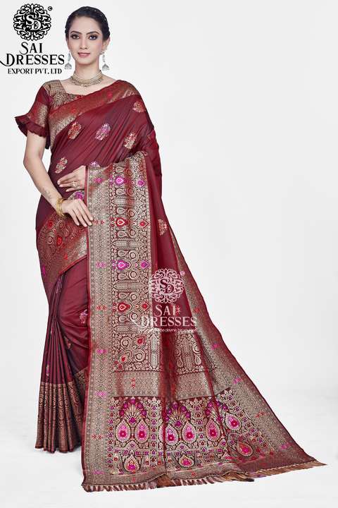 SAI DRESSES PRESENT RANGOON READY TO WEAR PURE ZARI WOVEN BANARASI SAREE IN WHOLESALE RATE IN SURAT