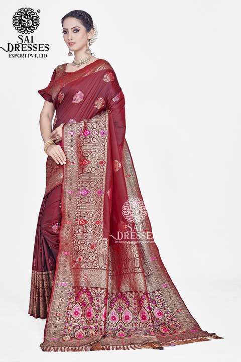 SAI DRESSES PRESENT RANGOON READY TO WEAR PURE ZARI WOVEN BANARASI SAREE IN WHOLESALE RATE IN SURAT