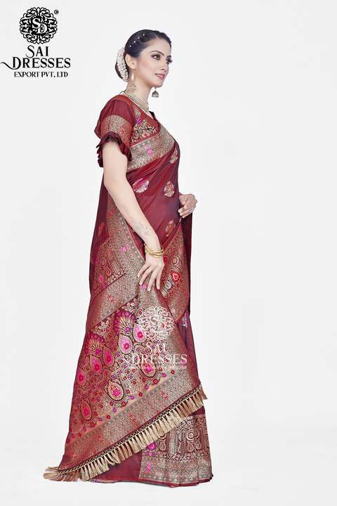 SAI DRESSES PRESENT RANGOON READY TO WEAR PURE ZARI WOVEN BANARASI SAREE IN WHOLESALE RATE IN SURAT