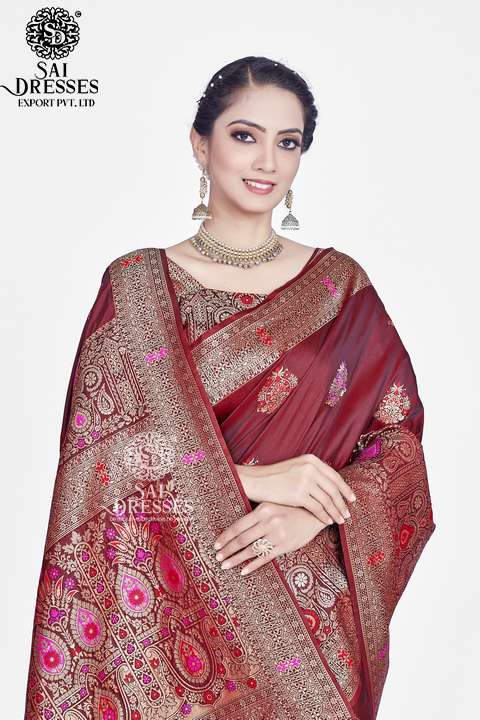 SAI DRESSES PRESENT RANGOON READY TO WEAR PURE ZARI WOVEN BANARASI SAREE IN WHOLESALE RATE IN SURAT